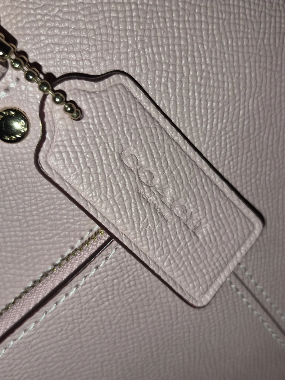 Coach Pink Leather Tote Bag - Signature Saffiano Finish